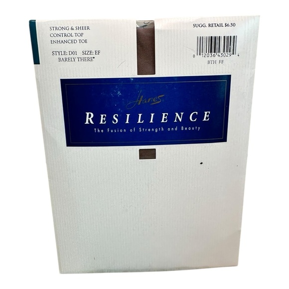 1995 Hanes Resilience Strong & Sheer Control Top Pantyhose D01 EF Barely There - Picture 1 of 2